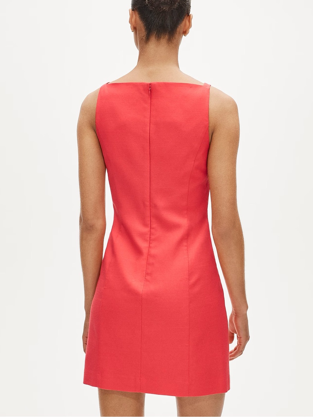 J. Crew Red Sleeveless Mini Sheath Dress with Button Placket - Picture 4 of 4